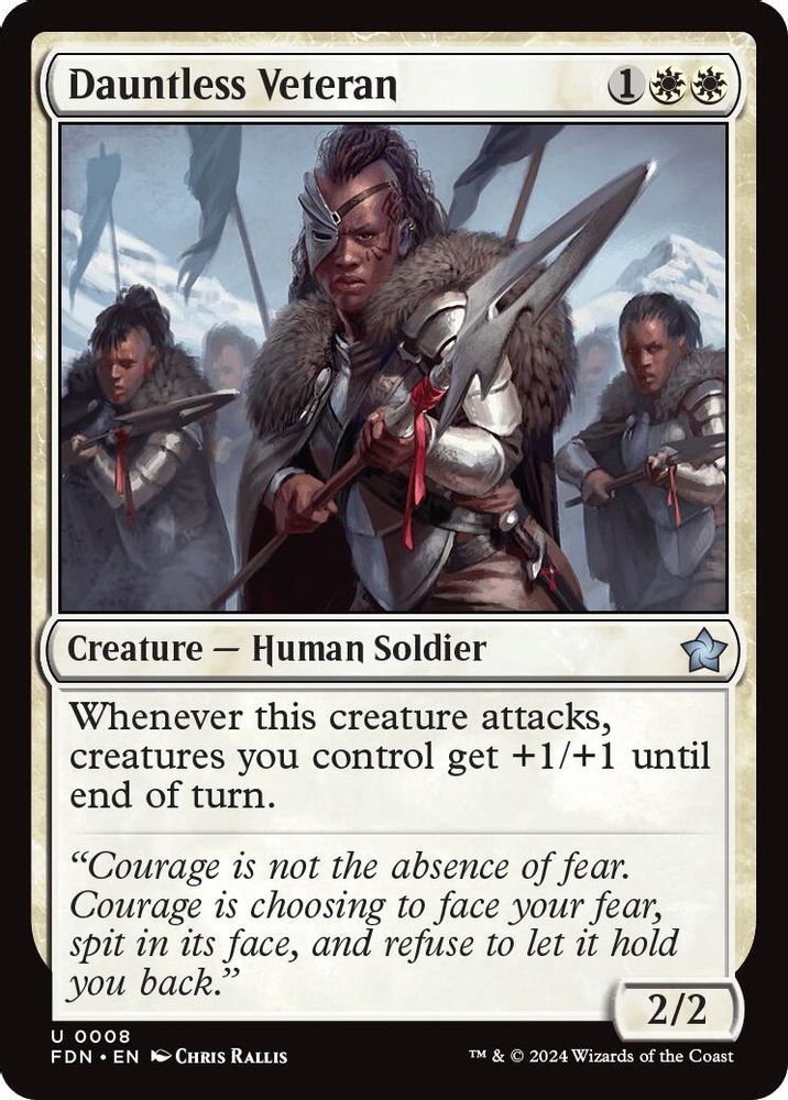 2024 Magic: The Gathering: Foundations (FDN) - Dauntless Veteran (#8, Uncommon)