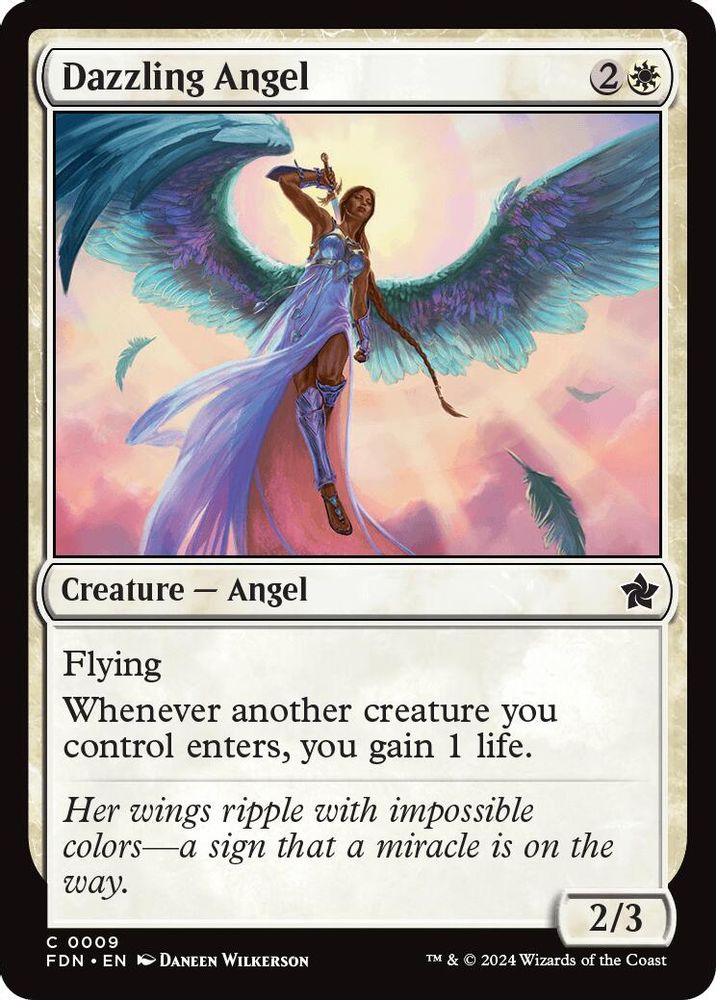 2024 Magic: The Gathering: Foundations (FDN) - Dazzling Angel 0009 (#9, Common)