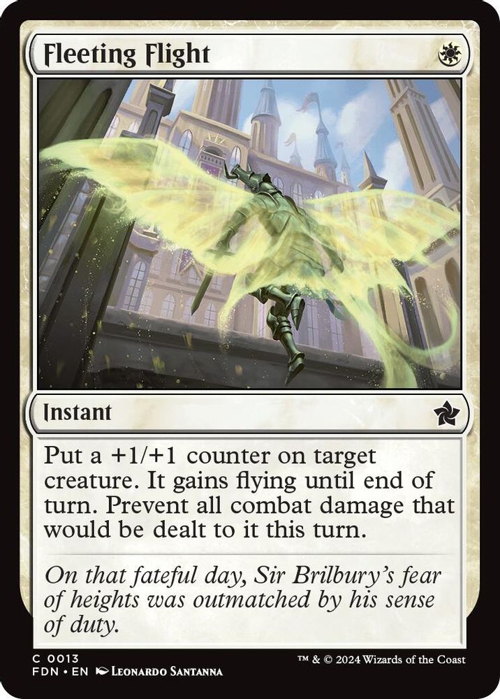 2024 Magic: The Gathering: Foundations (FDN) - Fleeting Flight (#13, Common)