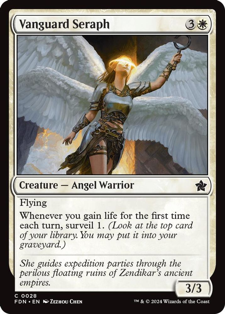 2024 Magic: The Gathering: Foundations (FDN) - Vanguard Seraph (#28, Common)