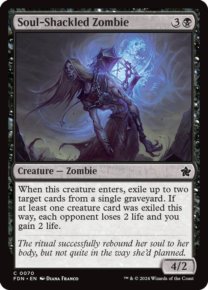 2024 Magic: The Gathering: Foundations (FDN) - Soul Shackled Zombie (#70, Common)