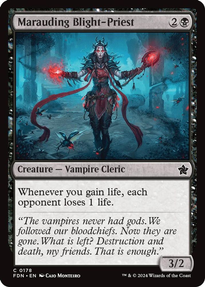 2024 Magic: The Gathering: Foundations (FDN) - Marauding Blight Priest (#178, Common) (, Near Mint)