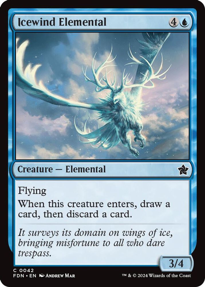 2024 Magic: The Gathering: Foundations (FDN) - Icewind Elemental 0042 (#42, Common)
