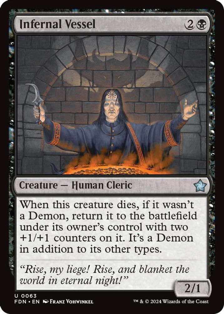 2024 Magic: The Gathering: Foundations (FDN) - Infernal Vessel (#63, Uncommon)