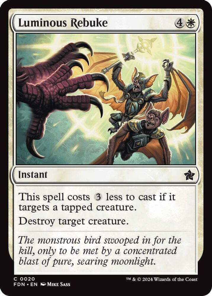2024 Magic: The Gathering: Foundations (FDN) - Luminous Rebuke (#20, Common)
