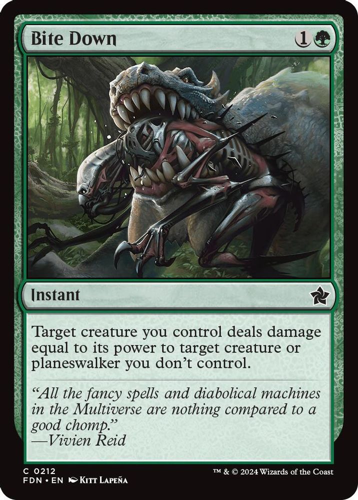 2024 Magic: The Gathering: Foundations (FDN) - Bite Down (#212, Common)