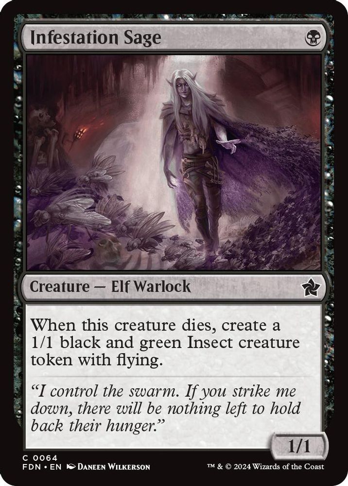 2024 Magic: The Gathering: Foundations (FDN) - Infestation Sage (#64, Common)
