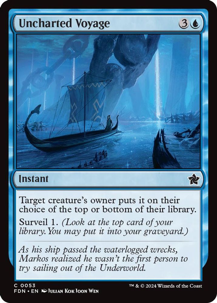 2024 Magic: The Gathering: Foundations (FDN) - Uncharted Voyage (#53, Common)