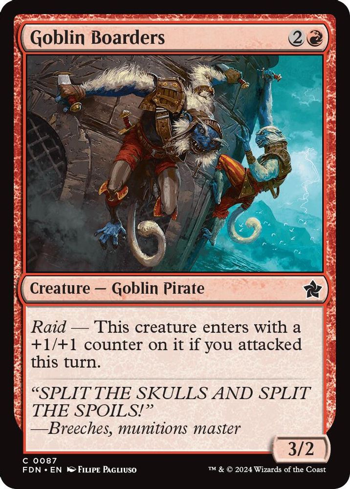 2024 Magic: The Gathering: Foundations (FDN) - Goblin Boarders (#87, Common)