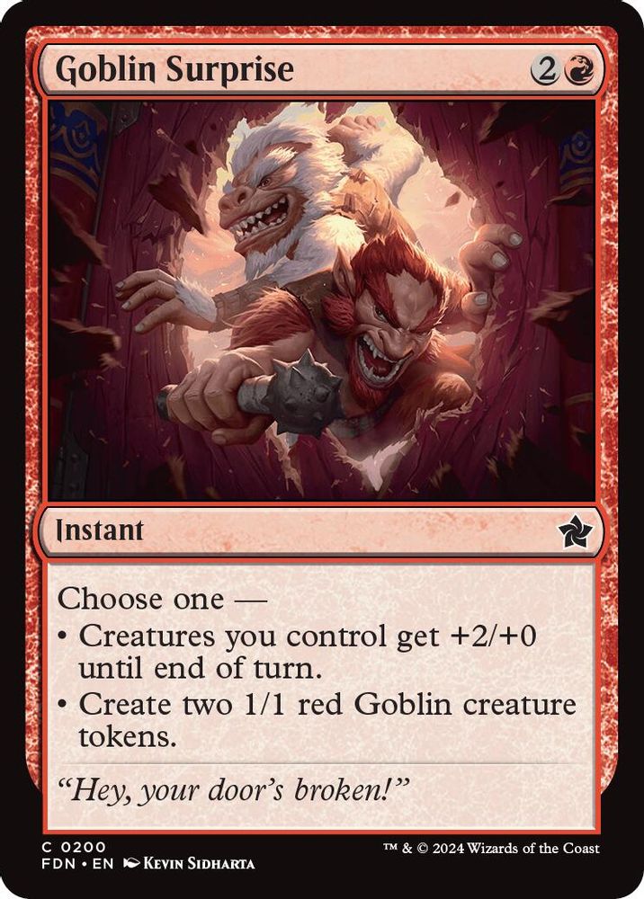 2024 Magic: The Gathering: Foundations (FDN) - Goblin Surprise (#200, Common)