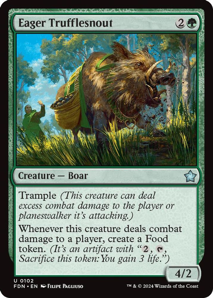 2024 Magic: The Gathering: Foundations (FDN) - Eager Trufflesnout (#102, Uncommon) (, Near Mint)