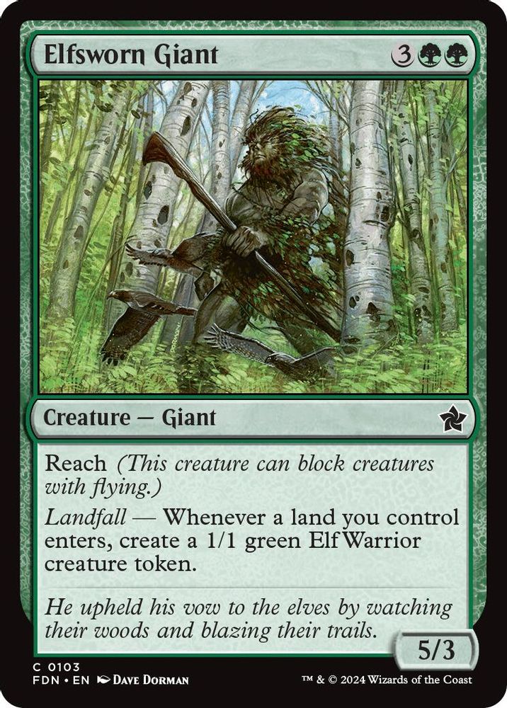 2024 Magic: The Gathering: Foundations (FDN) - Elfsworn Giant (#103, Common)