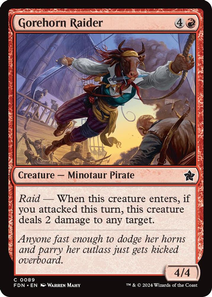 2024 Magic: The Gathering: Foundations (FDN) - Gorehorn Raider (#89, Common)