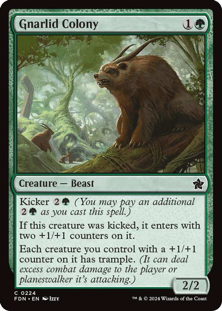 2024 Magic: The Gathering: Foundations (FDN) - Gnarlid Colony (#224, Common) (, Near Mint)