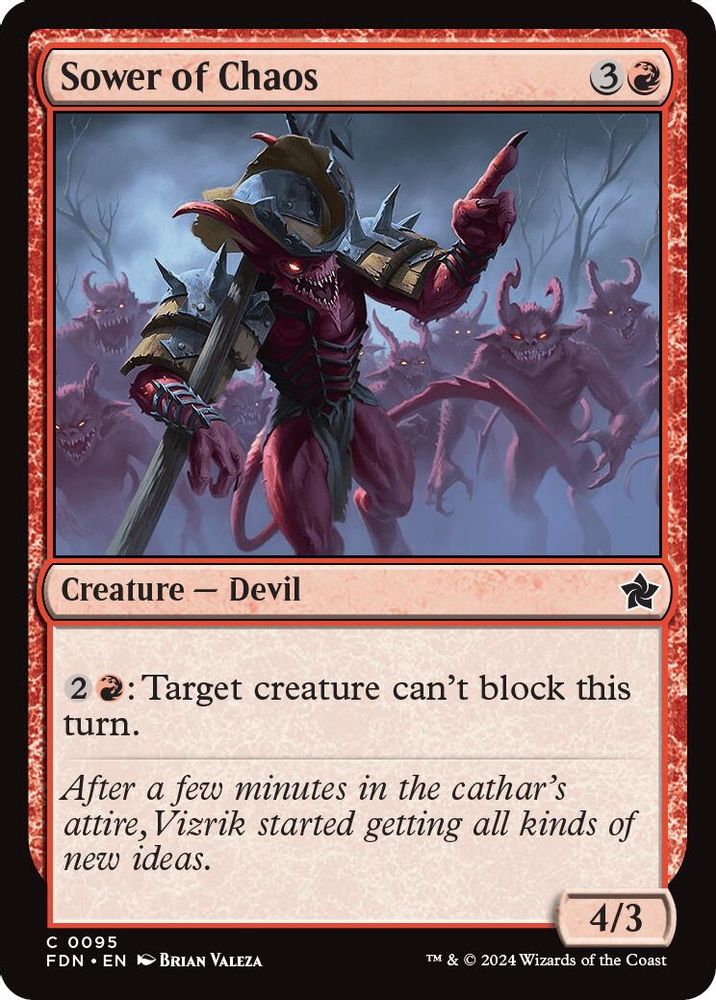 2024 Magic: The Gathering: Foundations (FDN) - Sower of Chaos (#95, Common)