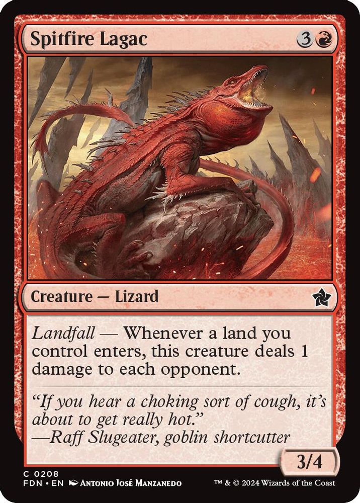 2024 Magic: The Gathering: Foundations (FDN) - Spitfire Lagac (#208, Common)