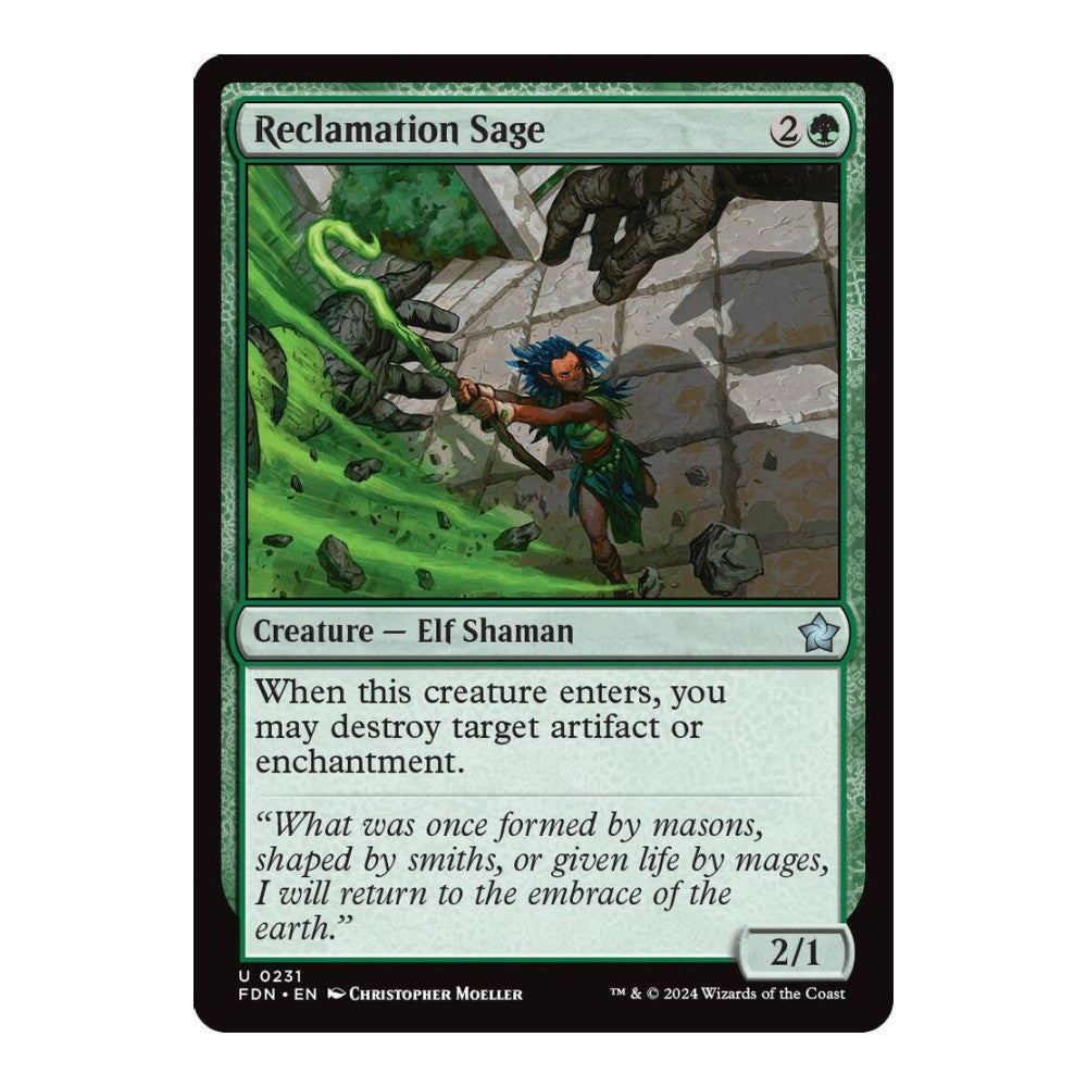 2024 Magic: The Gathering: Foundations (FDN) - Reclamation Sage (#231, Uncommon) (, Near Mint)