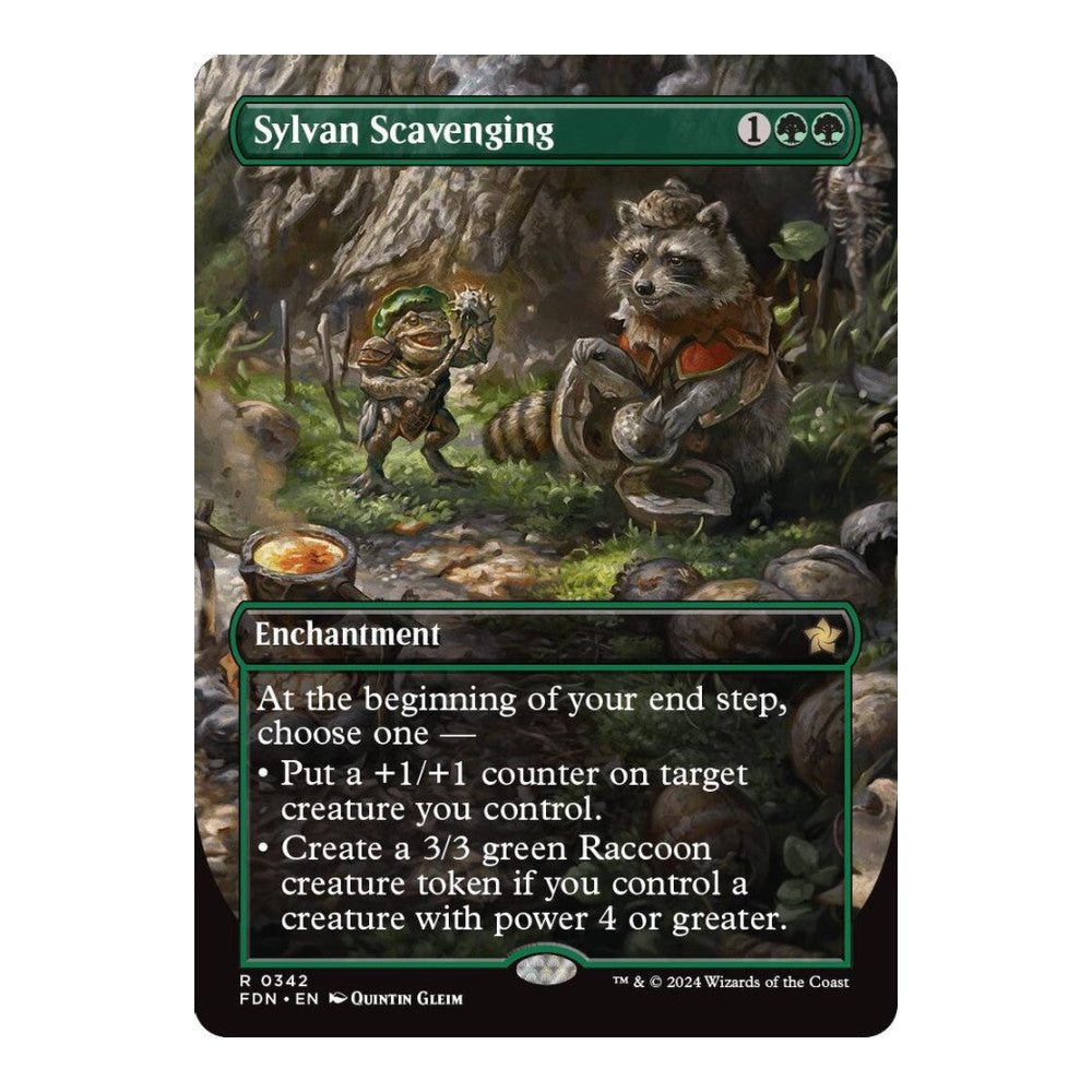 2024 Magic: The Gathering: Foundations (FDN) - Sylvan Scavenging Borderless (#342, Rare) (, Near Mint)
