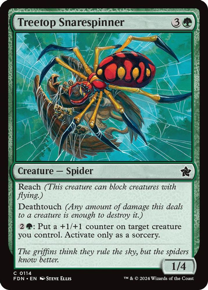 2024 Magic: The Gathering: Foundations (FDN) - Treetop Snarespinner (#114, Common)