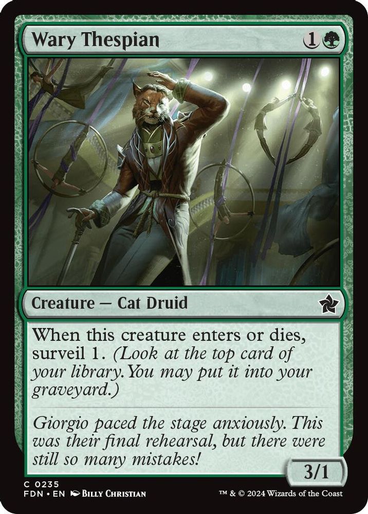 2024 Magic: The Gathering: Foundations (FDN) - Wary Thespian (#235, Common)