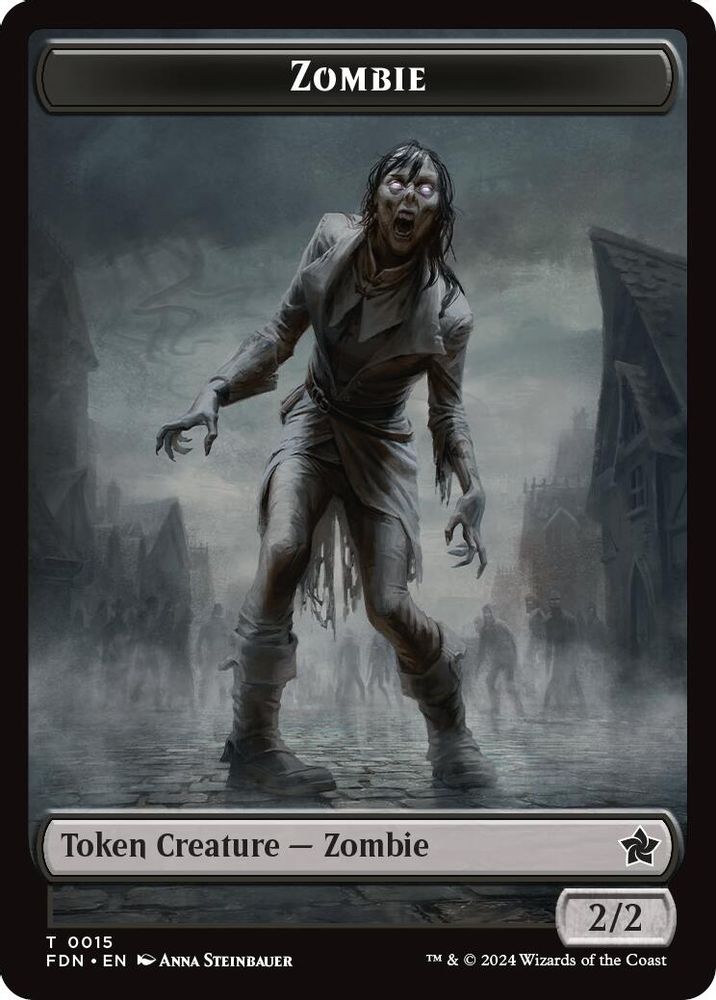 2024 Magic: The Gathering: Foundations (FDN) - Zombie Insect Doubled Sided Token (#15 // 21, T) (, Near Mint)