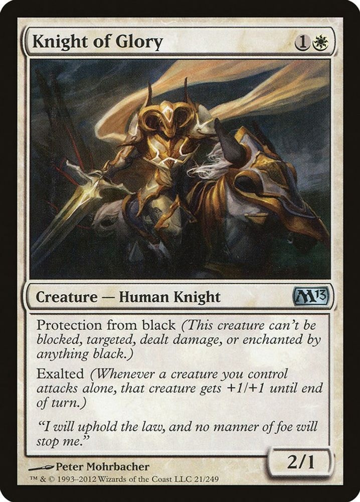 2012 Magic: The Gathering: Magic 2013 (M13) (M13) - Knight of Glory (#21, Uncommon) (, Near Mint)