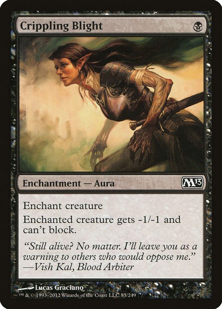2012 Magic: The Gathering: Magic 2013 (M13) (M13) - Crippling Blight (#85, Common) (, Near Mint)