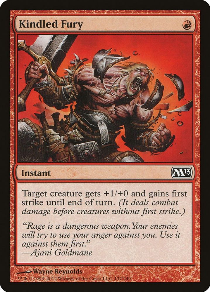 2012 Magic: The Gathering: Magic 2013 (M13) (M13) - Kindled Fury (#137, Common) (Foil, Near Mint)