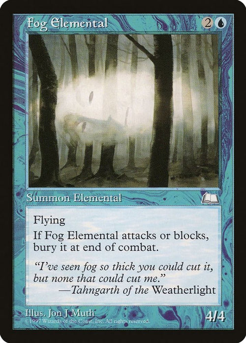 1997 Magic: The Gathering: Weatherlight (WTH) - Fog Elemental (#40, Common) (, Near Mint)