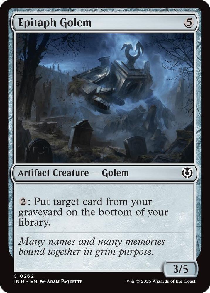 2025 Magic: The Gathering: Innistrad Remastered (INR) - Epitaph Golem (#262, Common) (, Near Mint)