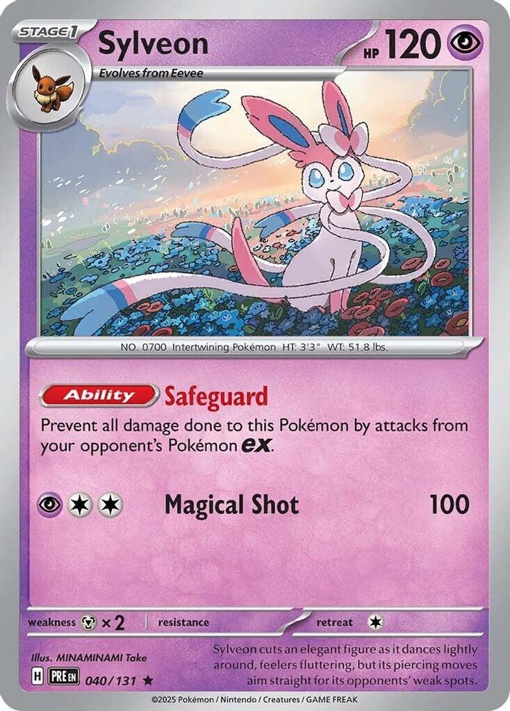 2025 Pokemon: SV: Prismatic Evolutions (PRE) - Sylveon (#040/131, Rare) (Holofoil, Near Mint)