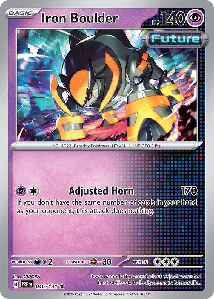 2025 Pokemon: SV: Prismatic Evolutions (PRE) - Iron Boulder (#046/131, Rare) (Holofoil, Near Mint)