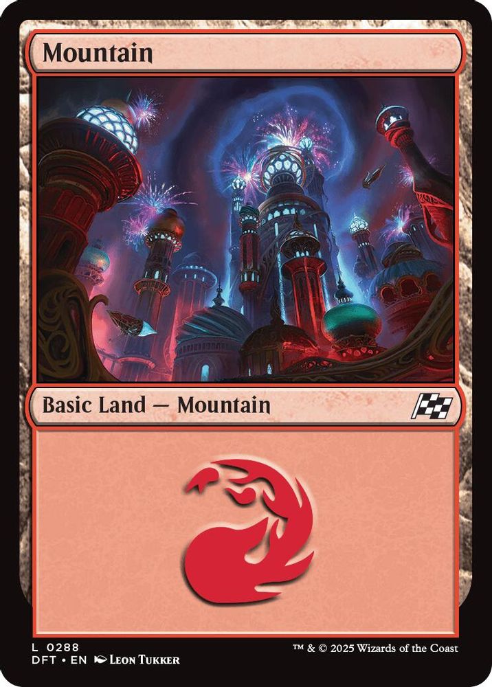 2025 Magic: The Gathering: Aetherdrift (DFT) - Mountain 0288 (#288, Land) (, Near Mint)