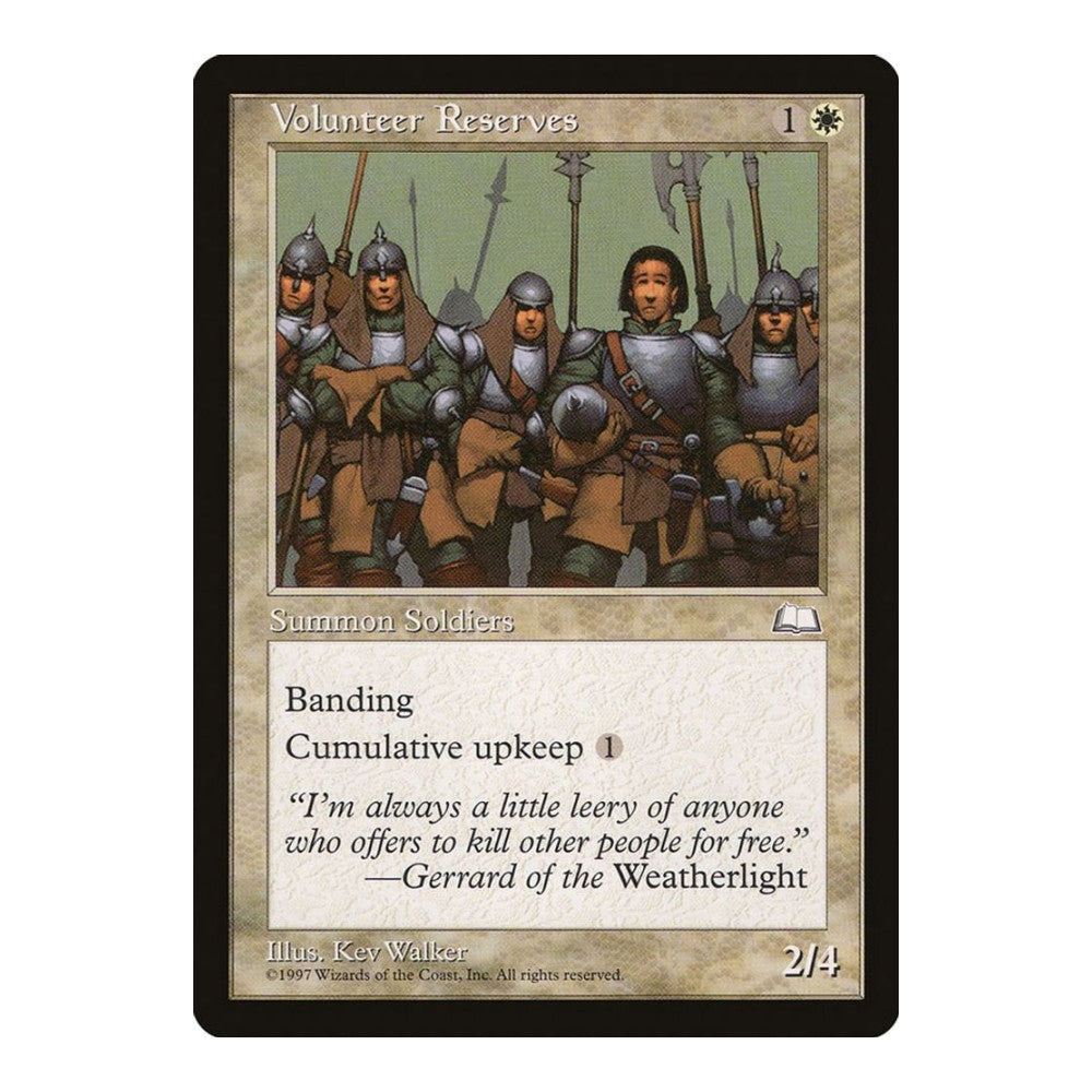 1997 Magic: The Gathering: Weatherlight (WTH) - Volunteer Reserves (#29, Uncommon) (, Near Mint)