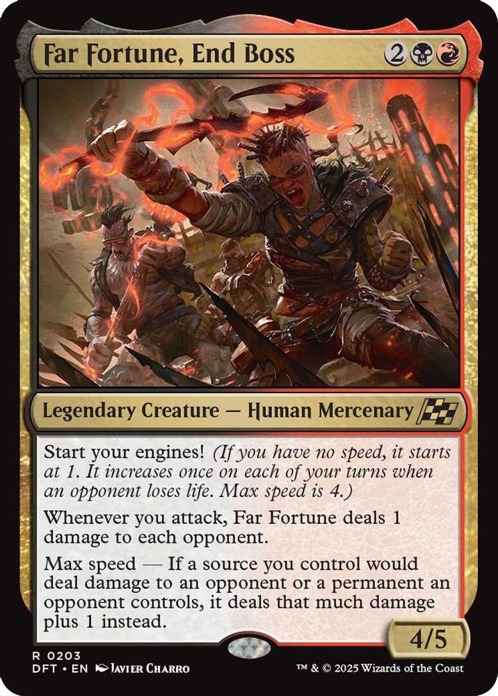 2025 Magic: The Gathering: Aetherdrift (DFT) - Far Fortune End Boss (#203, Rare) (, Near Mint)
