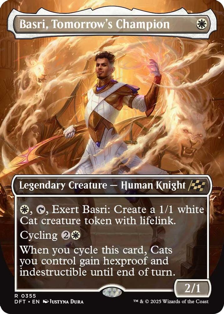 2025 Magic: The Gathering: Aetherdrift (DFT) - Basri Tomorrows Champion Borderless (#355, Rare) (, Near Mint)