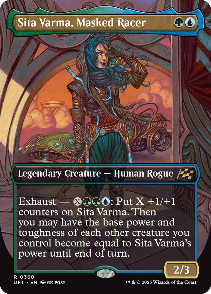 2025 Magic: The Gathering: Aetherdrift (DFT) - Sita Varma Masked Racer Borderless (#368, Rare) (, Near Mint)