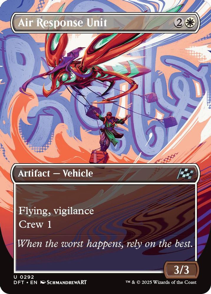 2025 Magic: The Gathering: Aetherdrift (DFT) - Air Response Unit Borderless (#292, Uncommon) (Foil, Near Mint)