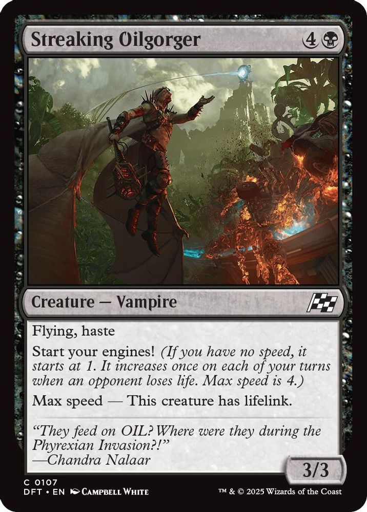 2025 Magic: The Gathering: Aetherdrift (DFT) - Streaking Oilgorger (#107, Common)