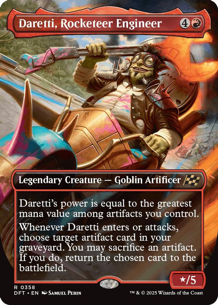 2025 Magic: The Gathering: Aetherdrift (DFT) - Daretti Rocketeer Engineer Borderless (#358, Rare) (, Near Mint)
