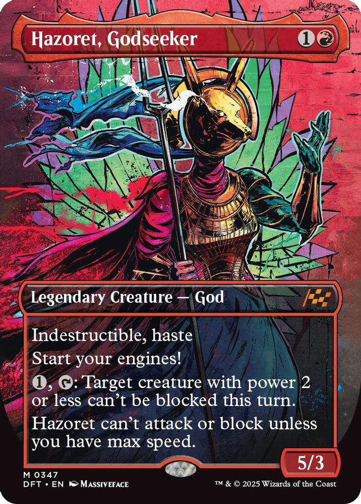 2025 Magic: The Gathering: Aetherdrift (DFT) - Hazoret Godseeker Borderless (#347, Mythic Rare) (Foil, Near Mint)