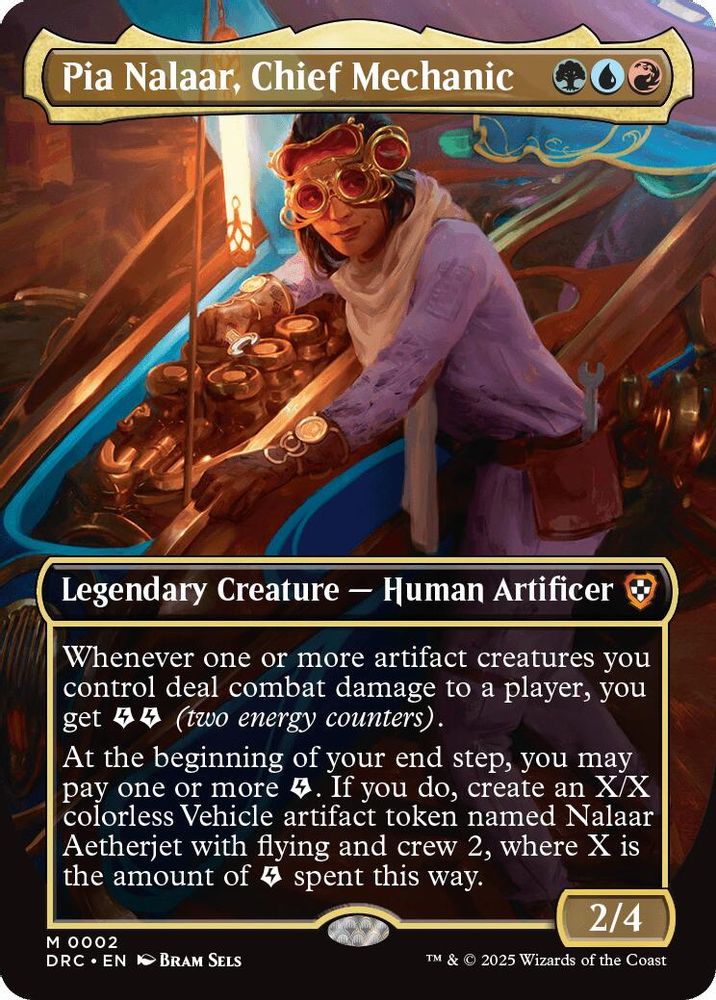 2025 Magic: The Gathering: Commander: Aetherdrift (DRC) - Pia Nalaar Chief Mechanic Borderless (#2, Mythic Rare) (Foil, Near Mint)