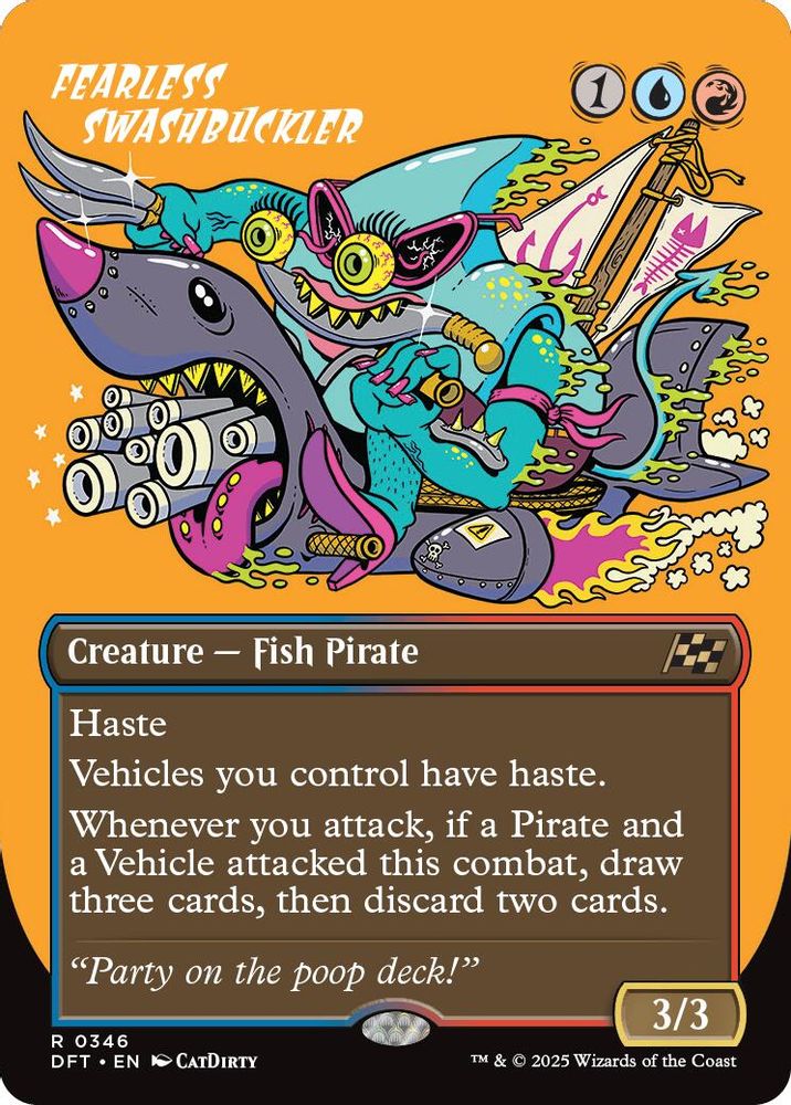 2025 Magic: The Gathering: Aetherdrift (DFT) - Fearless Swashbuckler Borderless (#346, Rare) (, Near Mint)