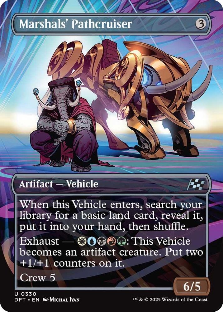 2025 Magic: The Gathering: Aetherdrift (DFT) - Marshals Pathcruiser Borderless (#330, Uncommon) (Foil, Near Mint)