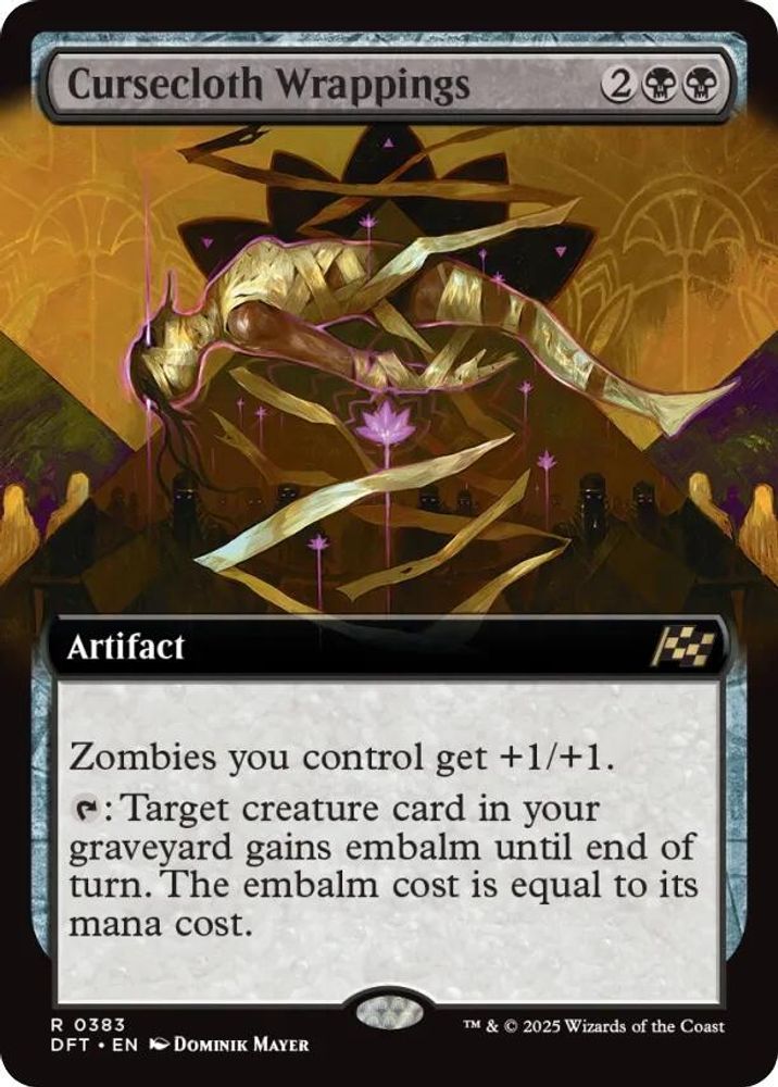 2025 Magic: The Gathering: Aetherdrift (DFT) - Cursecloth Wrappings Extended Art (#383, Rare) (Foil, Near Mint)