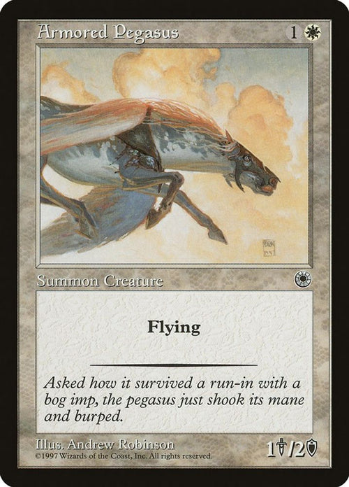 1997 Magic: The Gathering: Portal (POR) - Armored Pegasus (#6, Common) (, Near Mint)