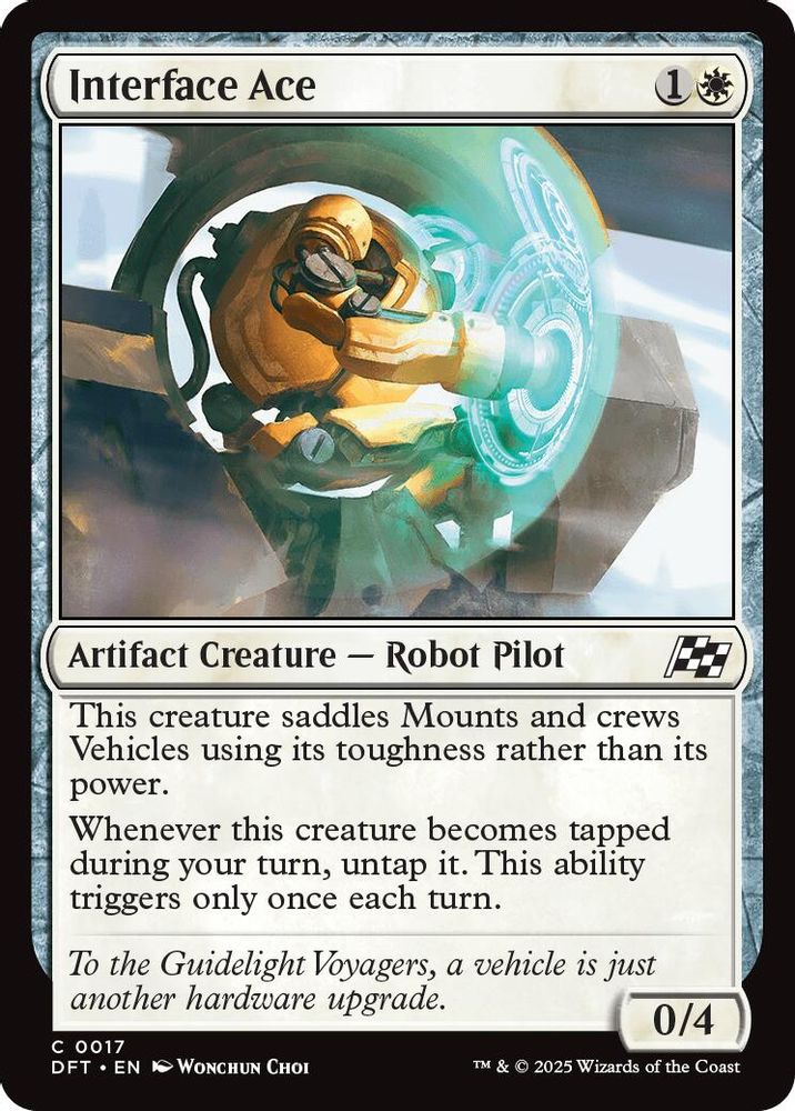 2025 Magic: The Gathering: Aetherdrift (DFT) - Interface Ace (#17, Common)