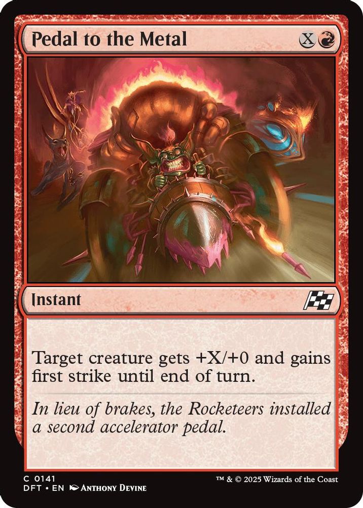 2025 Magic: The Gathering: Aetherdrift (DFT) - Pedal to the Metal (#141, Common)