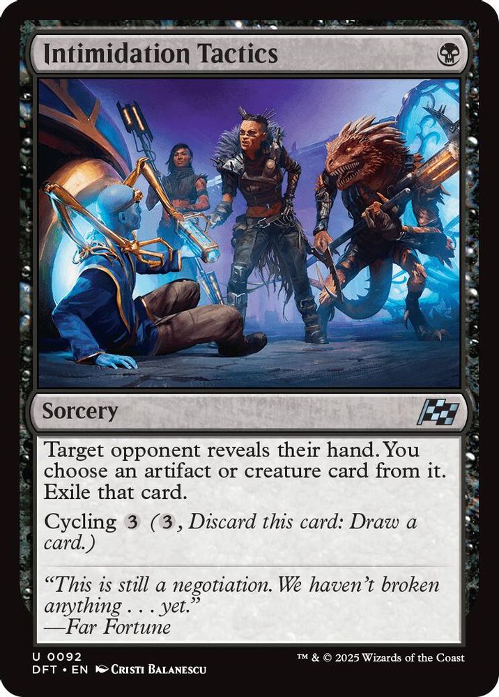 2025 Magic: The Gathering: Aetherdrift (DFT) - Intimidation Tactics (#92, Uncommon) (Foil, Near Mint)