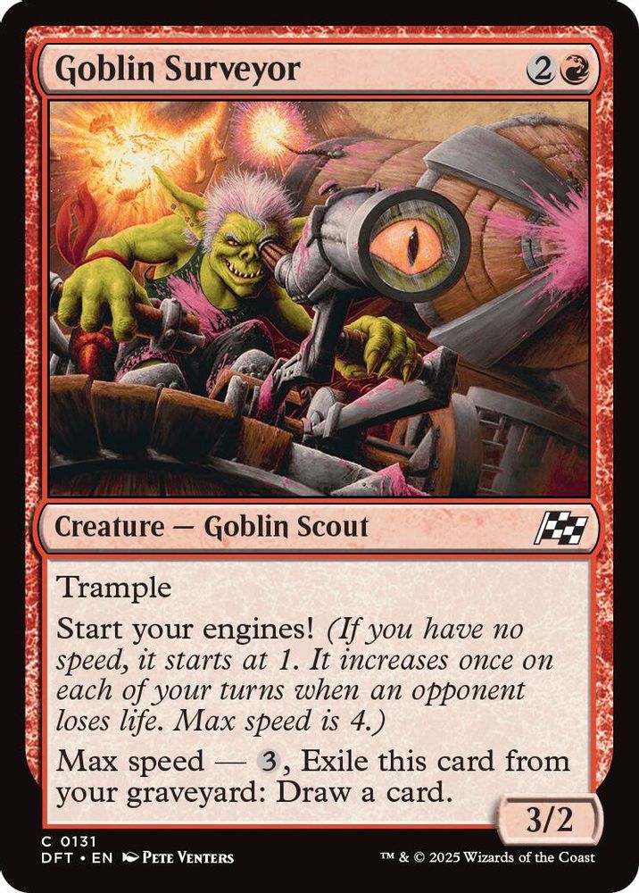 2025 Magic: The Gathering: Aetherdrift (DFT) - Goblin Surveyor (#131, Common)